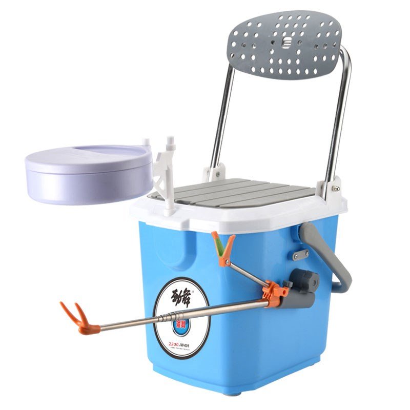 MULTIFUNCTIONAL TRADITIONAL WINTER-FISHING DRUMS, BARREL-LAYING, M-CHAIR-FISHING MATS ON BACK.